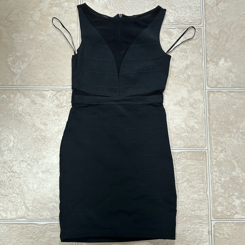 Black Forever 21 sheer cutout bandage dress